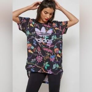 Adidas Originals x Farm Rio Poisonous Garden hi low T shirt size S